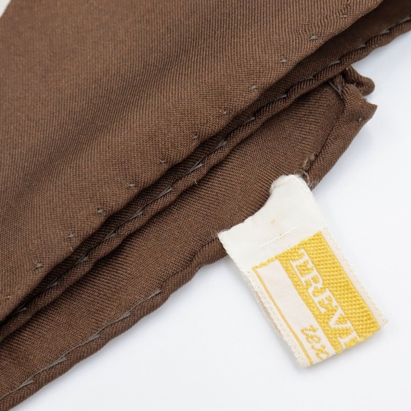 Vintage Trevira Scarf Orange Green Brown Dots Retro Mod MCM 1960s - Picture 9 of 11